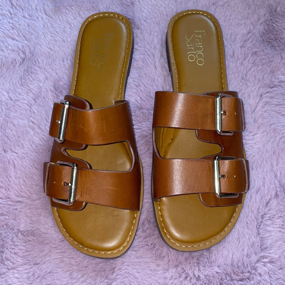 Franco sarto leather buckle sandals
